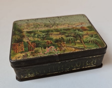 Antique TUCKER'S TOTNES BUTTERSCOTCH small tin - Torquay Terrace Gardens scene