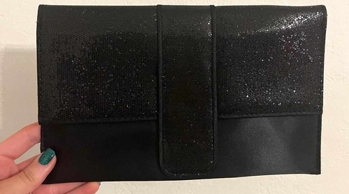 Avon black sparkle clutch bag - avon,