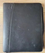 Filofax A5 Personal Lyndhurst Deluxe Black Leather Zipped Organiser - USED VGC