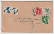 " BRACKNELL, BERKS " 1949 GVI REGISTERED COVER