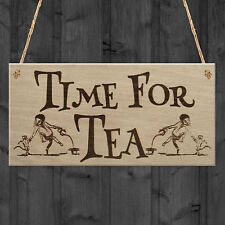 Time For Tea Vintage Retro Home Decor Kitchen Hanging Plaque Dining Room Sign 