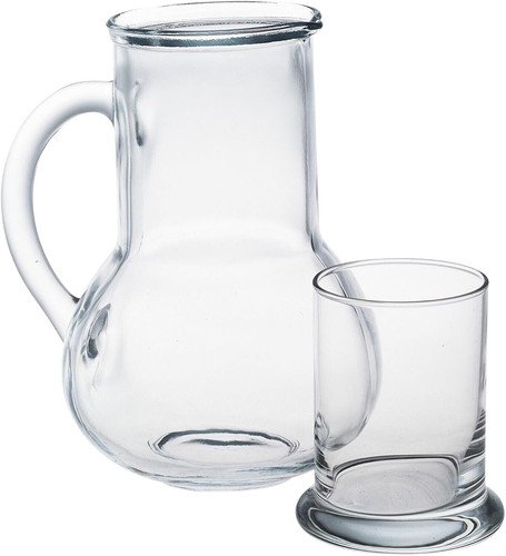 Clear glass jug with - clear,