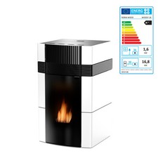 Robin Wood Water-Based Pellet Oven 18 Kw White Ceramic Burning Stove