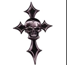 Skull Cross Metal Pin Badge