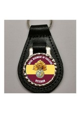 Royal Regiment of Fusiliers Veteran Military leather pear drop shape key ring