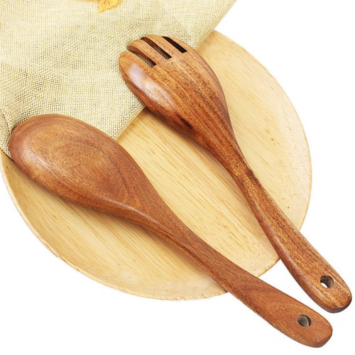 Salad spoon fork wooden - fork,,