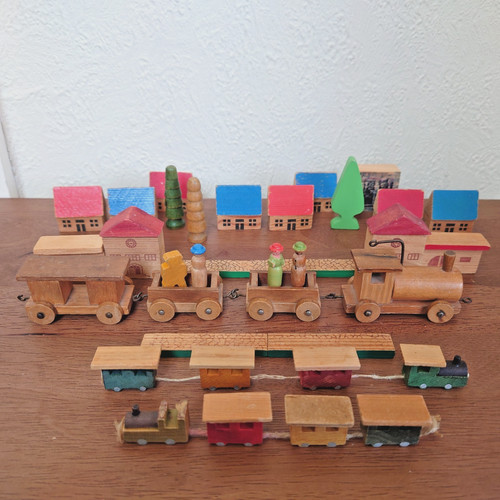 Vintage wooden train - vintage,
