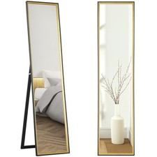 HOMCOM Full-Length Mirror, Wall Mount/Leaning, Black  , Refurbished