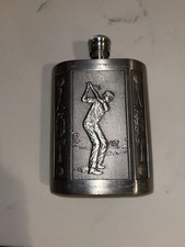 Vintage silver golfer hip - silver,