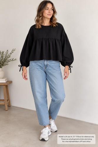 Olive clothing smock top - smock, l
