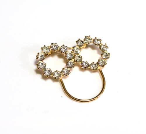 Goldtone clear crystal - clear,