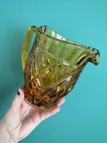 Amber coloured glass jug