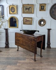 George III Oak Drop-Leaf Table – Pad Feet
