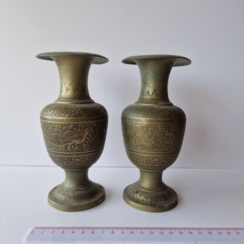 Two vintage brass vase - brass,