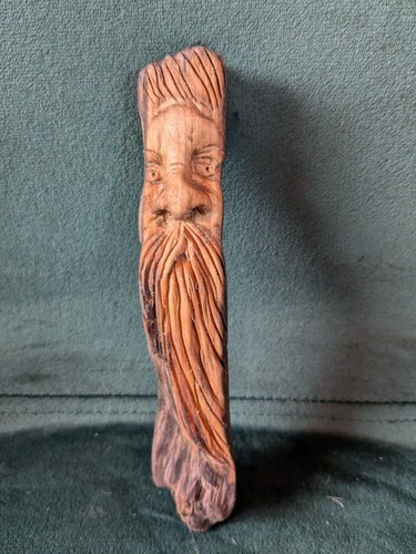 Mask wood hand carved face - hand,