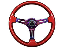 Red Neo Chrome TS Aftermarket sports steering wheel 350mm 6x70mm
