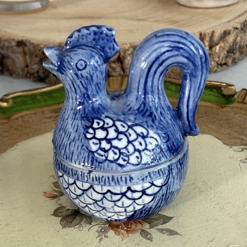 Vintage blue white ceramic - &,