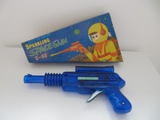 VINTAGE SPACE GUN  S-63  toy. Japan. Ray gun. MASUDAYA . Blue.  Boxed. See pic's