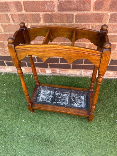 Antique oak umbrella stick - antique,