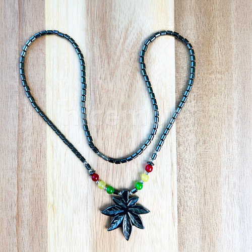 Hematite necklace pendent - necklace,