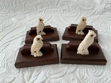 Unusual  Vintage Owl Form Place Name Card Holders ,  Set of 4