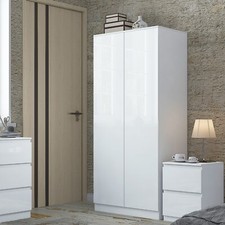2 Door 3 Door High Gloss White Wardrobe Modern Bedroom Furniture Soft Close
