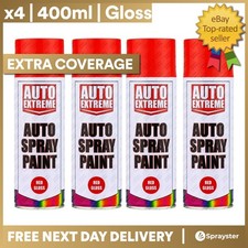 4 x 400ml Red Gloss Spray