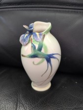 Franz Porcelain Humming Bird And Iris Vase