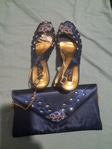 Navy blue shoe - bag, set