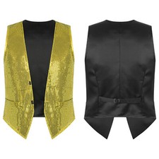 UK Men Waistcoat Glitter Shiny