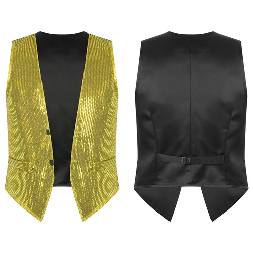 Men waistcoat glitter shiny - uk,
