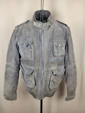 Zara Basic Man Real Leather Bomber Biker Jacket Multiple Pockets Distressed M