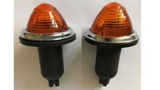 SPARTO AMBER ORANGE DOOMED FRONT INDICATOR LIGHT ASSY PAIR - LAND ROVER TVR