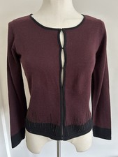 Ladies BHS Long Sleeve Wool Blend Cardigan with Beading - Size 10-12