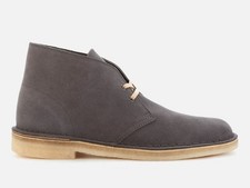 Clarks Originals Mens Desert Boots Grey Suede Shoes G Fit Casual Size UK 7 & 7.5