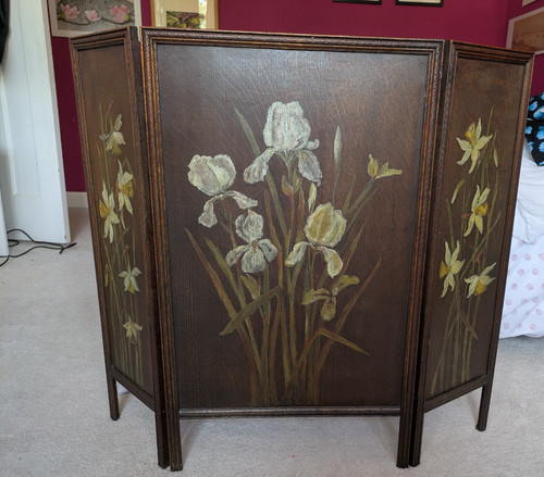 Wooden screen three - screen, hinged