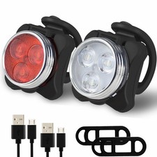 Bike Light Set, Super Bright USB Rechargeable Bicycle Lights,Waterproof Mountain