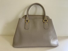 Borse in Pelle Beige Leather Handbag Shoulder Bag, BN