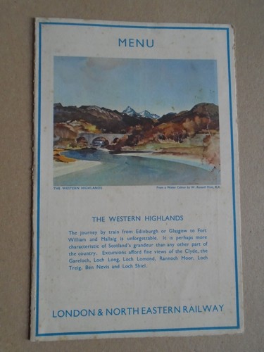 Lner menu the western - lner,