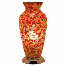 Mosaic Glass Vase Lamp - Red