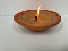 VINTAGE Large Terracotta Clay Garden Pot With Thick Wick Candle