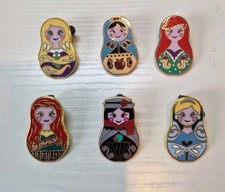 6 x Nesting Dolls Mini Mystery Pack Disney Trading Pin 2014 Cinderella merida