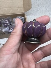 10 X Ceramic Purple Flower