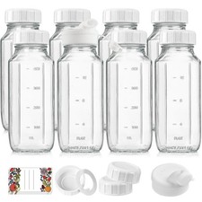 8 Pack 16 Oz Reusable Glass