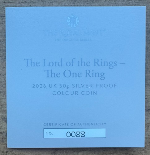 Lord the rings silver proof - lord,