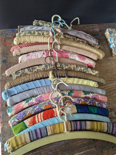 Vintage fabric covered wooden - fabric,