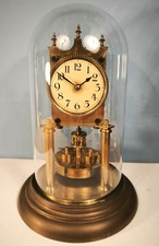 Antique German Disc Torsion / Anniversary Clock in Glass Dome, no: 1435