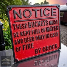 Railway Sign For Fire Bucket