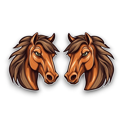 Small angry horse head - angry,