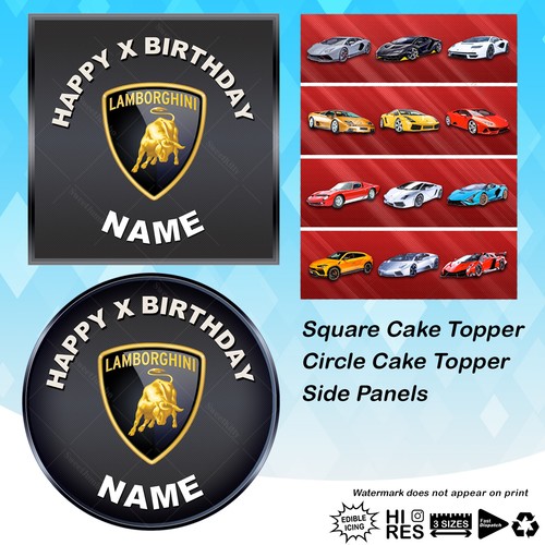 Lamborghini car cake topper - lamborghini,